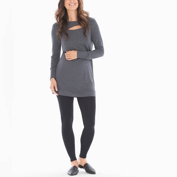 Soma French Terry Cutout Tunic Heather Quartz - Picture 1 of 8